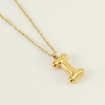 Gold color / 1 Piece Simple Series Simple Letter I Stainless Steel  Gold Color Women's Pendant Necklaces Picture9